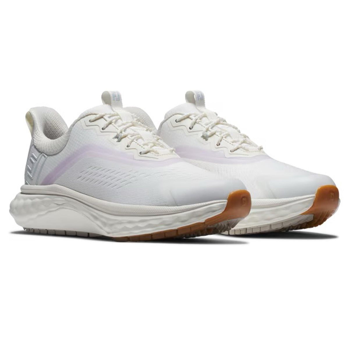 Womens Quantum Spikeless Golf Shoes Cream/Purple/Blue