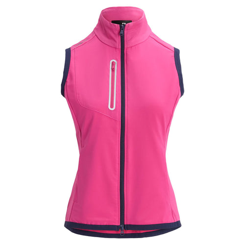 Womens Full Zip Vest Bright Pink/Refined Navy - SS24