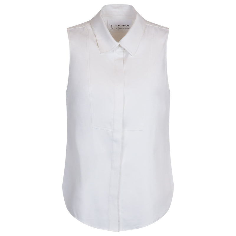 Womens Sleeveless Tux White