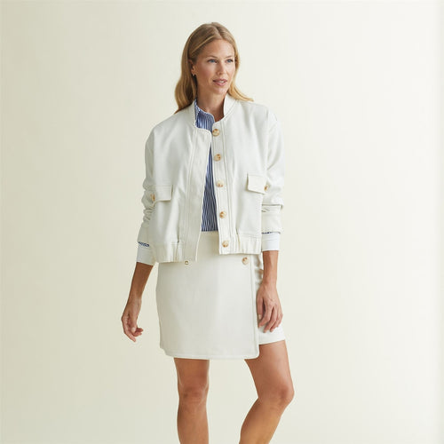 Womens Ada Reversible Bomber Jacket Cream