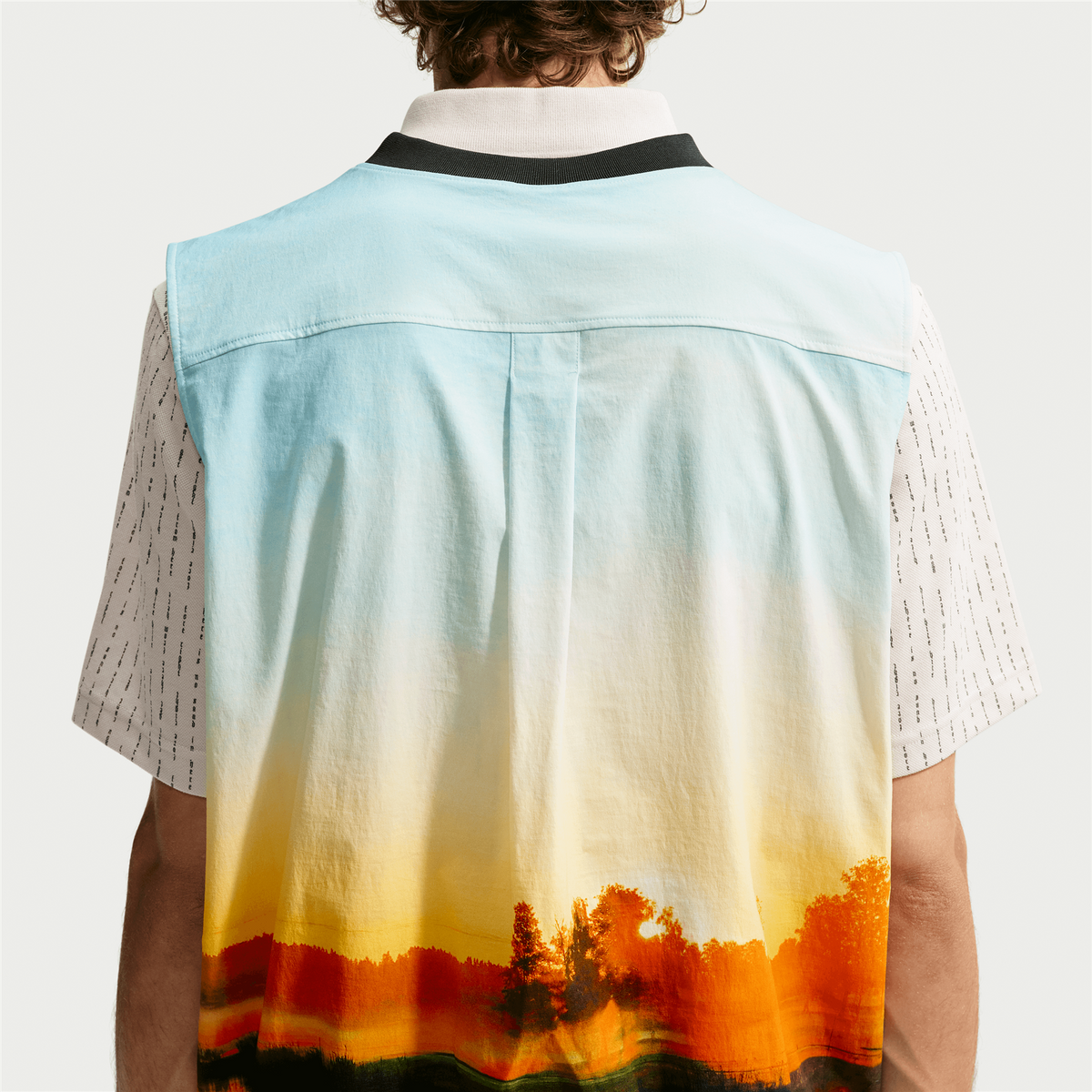 Dri-Fit Fairway Fresh Printed Wind Vest Oversized Fit Black