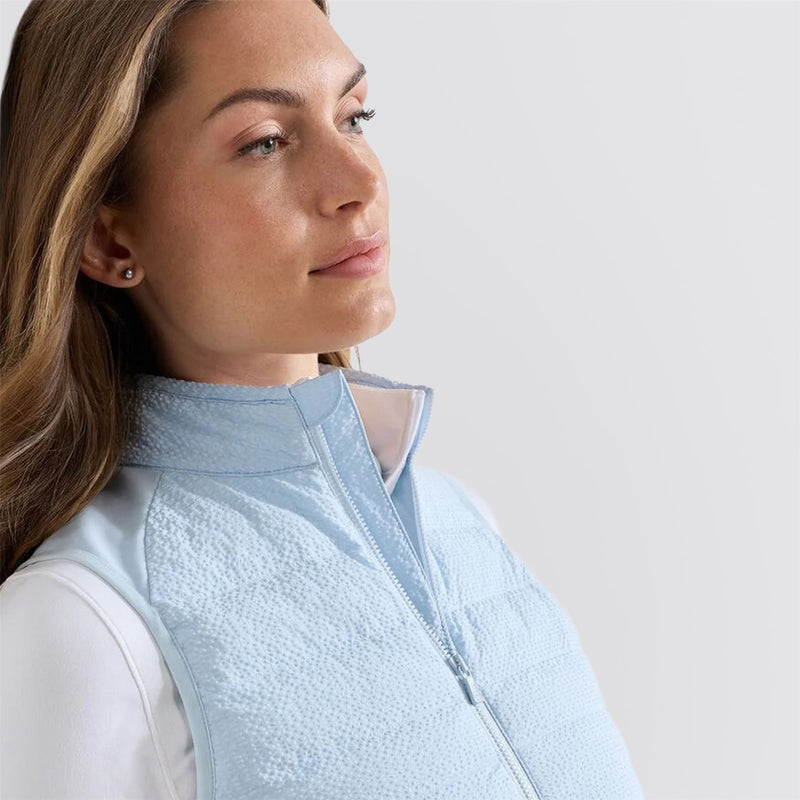 Womens Fuse Seersucker Hybrid Vest Blue Brisk