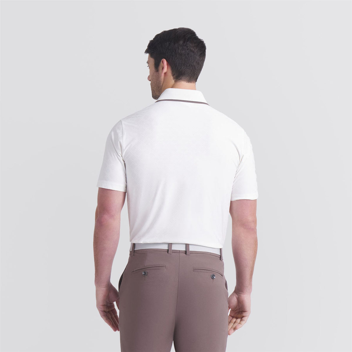 x AP Tipped Jacquard Polo Warm White