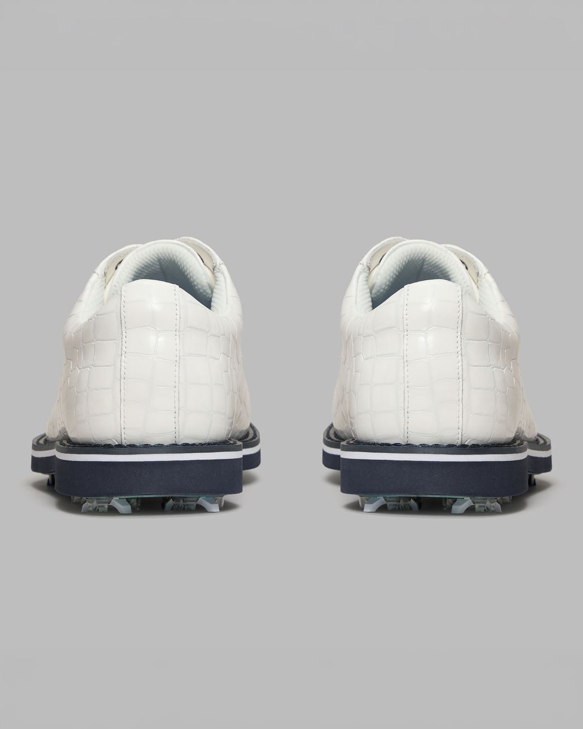 GALLIVANTER G/LOCK Croc Embossed Leather Derby Golf Shoes Snow