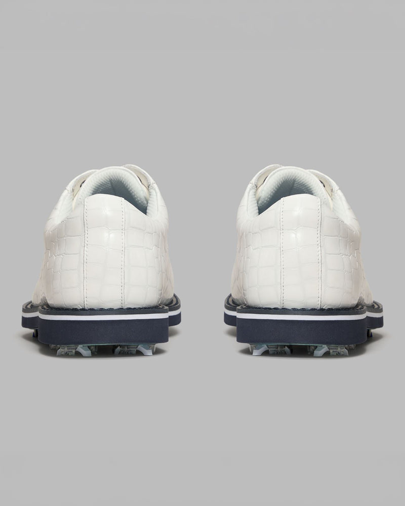 GALLIVANTER G/LOCK Croc Embossed Leather Derby Golf Shoes Snow