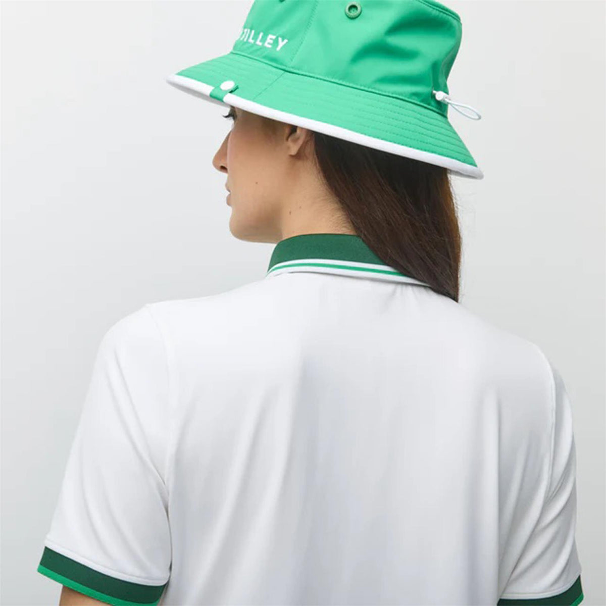 Womens Tech Jersey Club Polo White/Sport Green