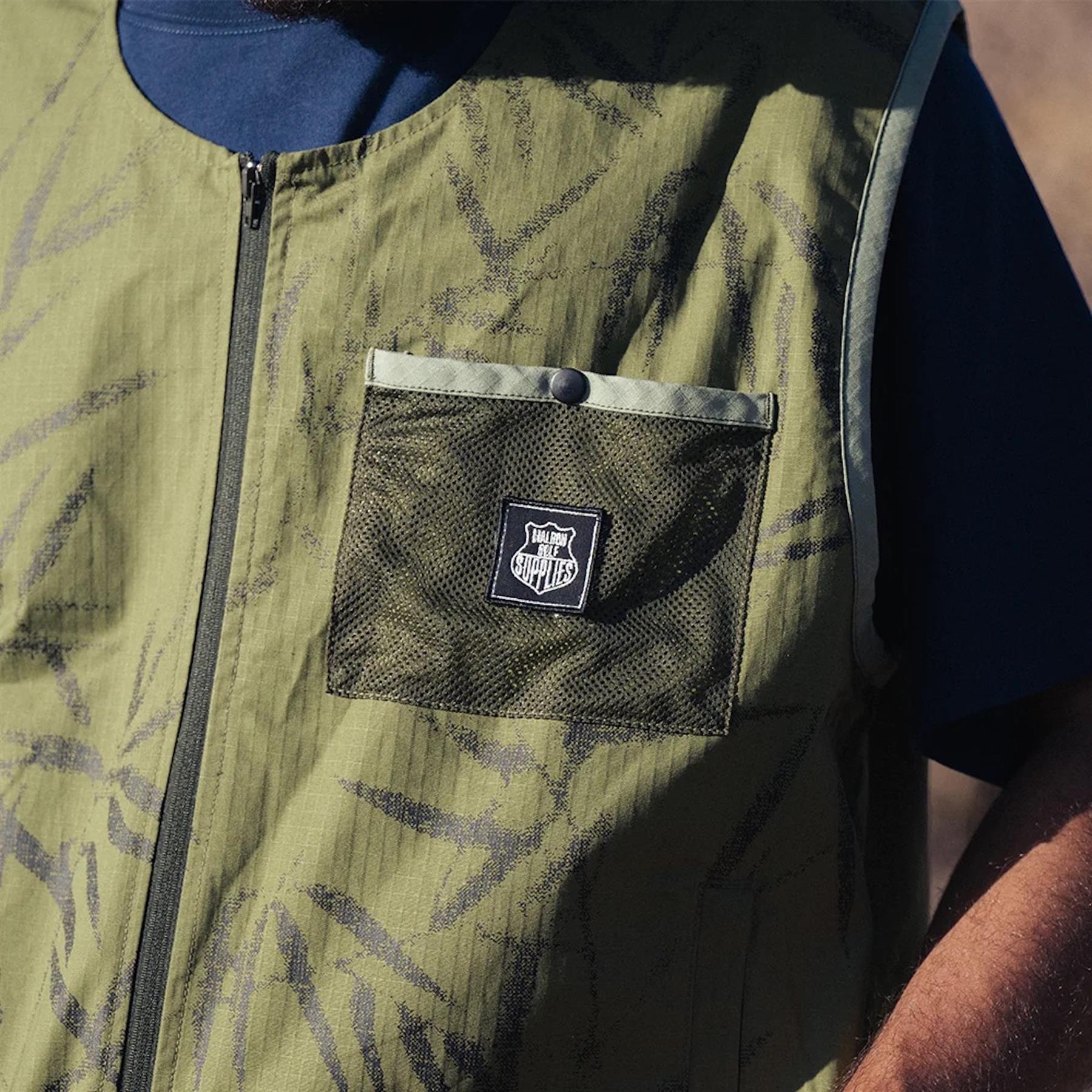 Malbon Golf Ripstop Canvac Tac Vest Military Green | TRENDYGOLFUSA.COM