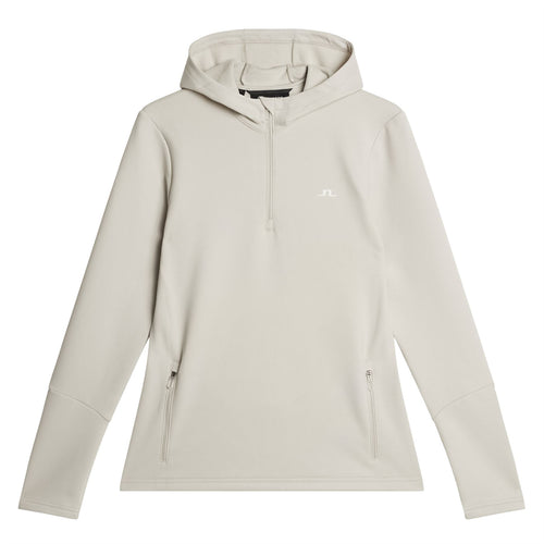 Womens Aerial Quarter Zip Hoodie Moonbeam - SS25