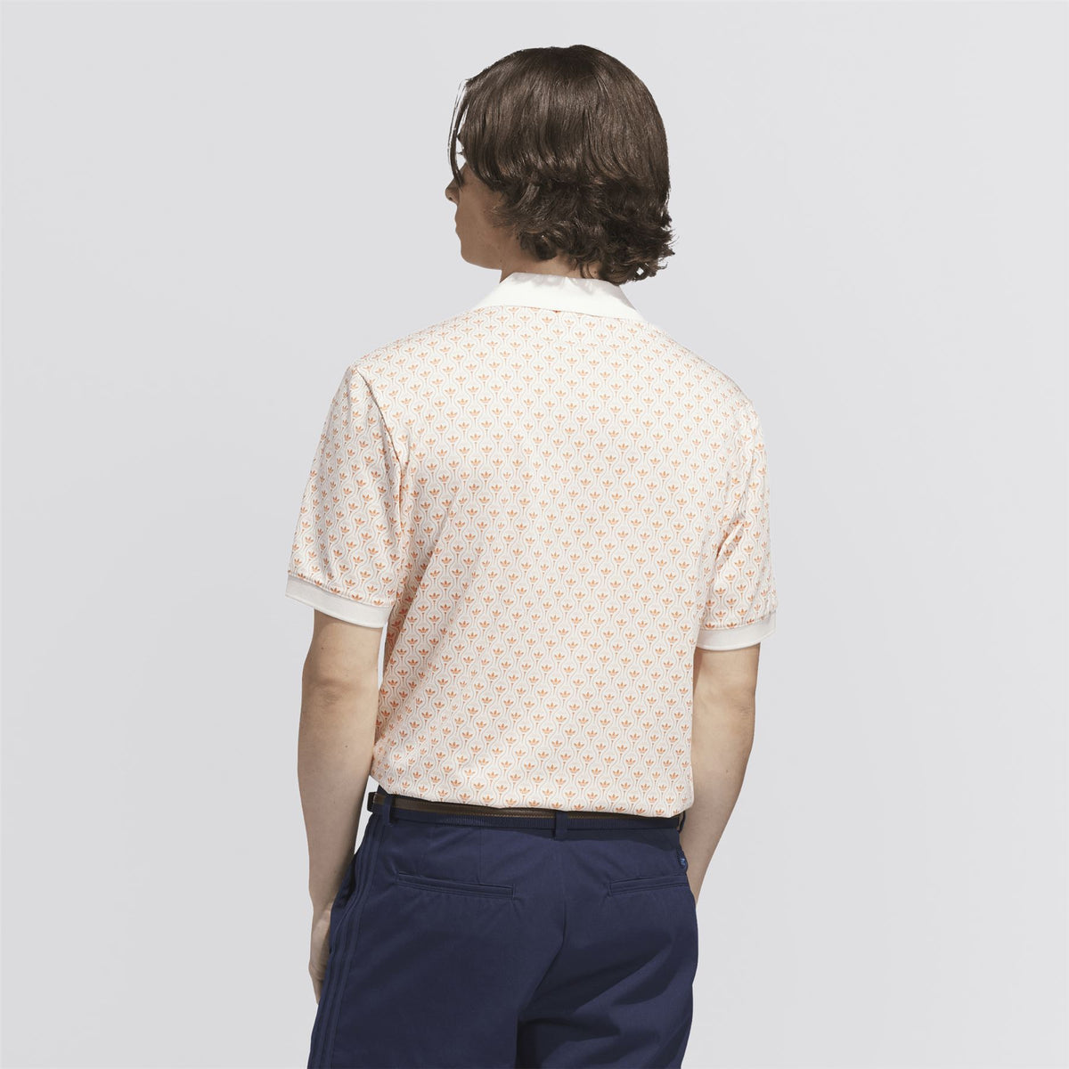 Originals All Over Trefoil Polo Chalk White/Dusky Orange