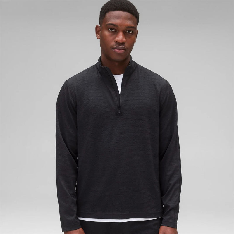 Solotex Mesh Tiebreak Quarter Zip Black