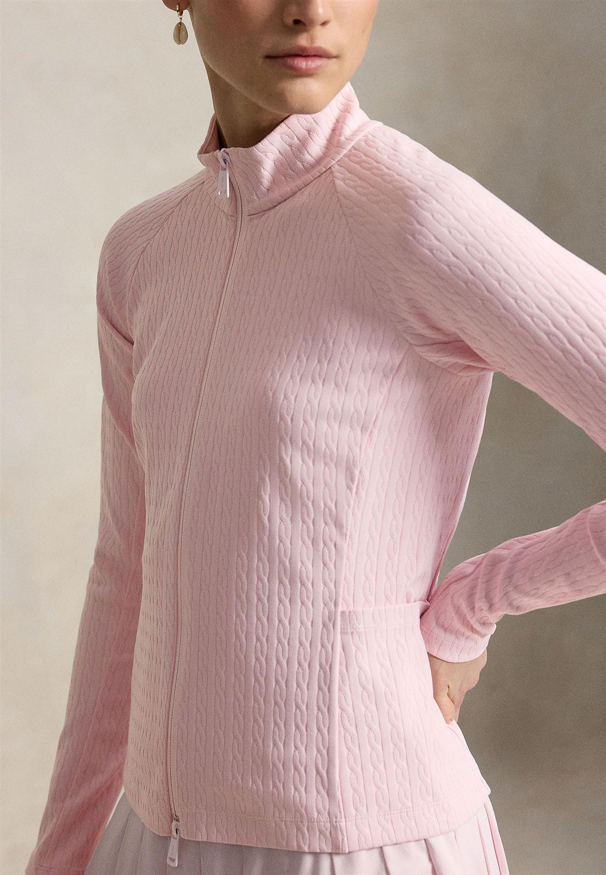 RLX Womens Active Cable Knit Sweatshirt Acacia Pink