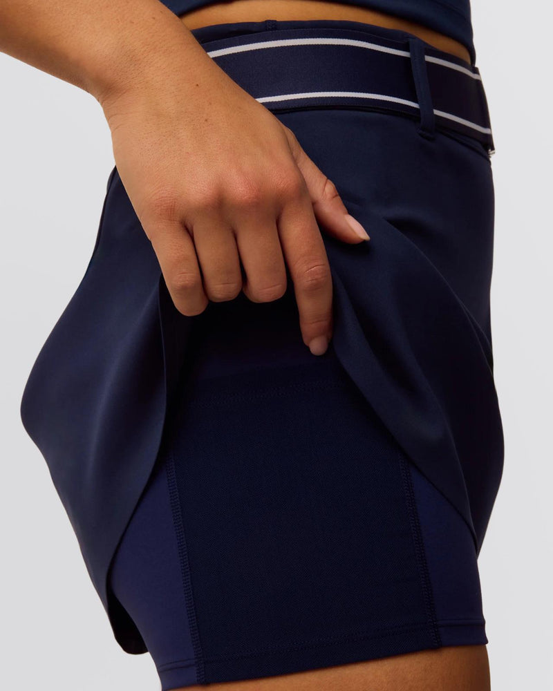 Womens Belted Luna Skirt Maltese Blue