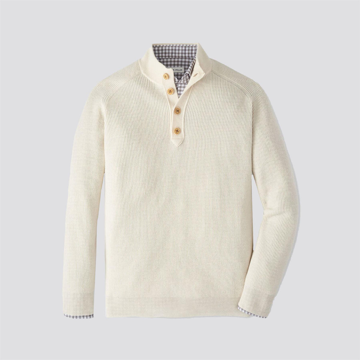 Brant Button Mock Neck Sweater Winter Ivory