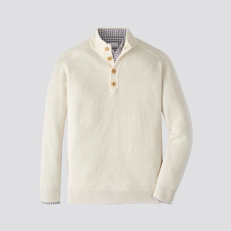 Brant Button Mock Neck Sweater Winter Ivory