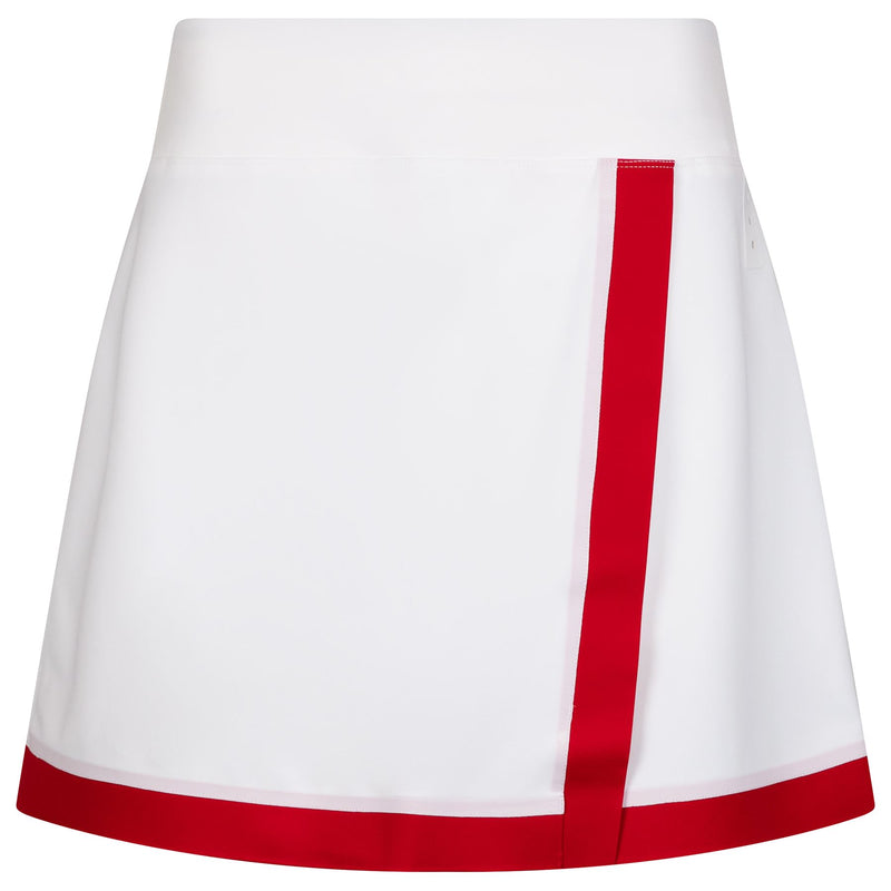 Womens Contrast Sport Skirt Off White/Red