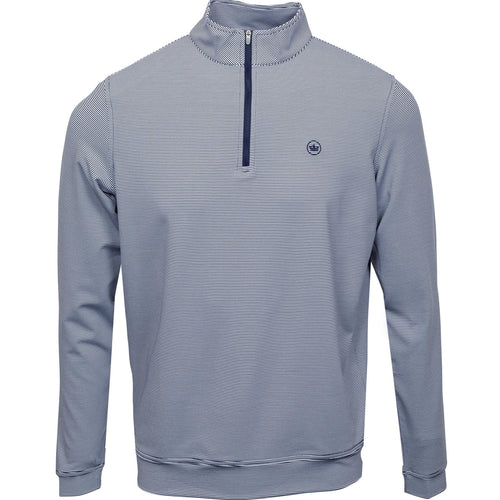 Perth Sugar Stripe Performance Quarter-Zip Cottage Blue/White - 2025