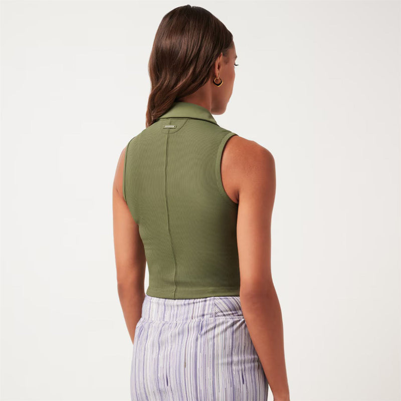 Womens Midline Sleeveless Polo Clover