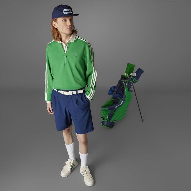 Three Stripes Quarter Zip Green