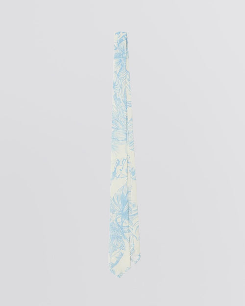 Neck Tie Blue Botanical