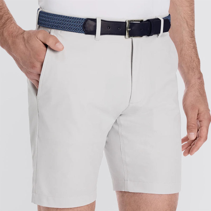 The Fisher Belt Navy/Slate Microstripe Navy Leather