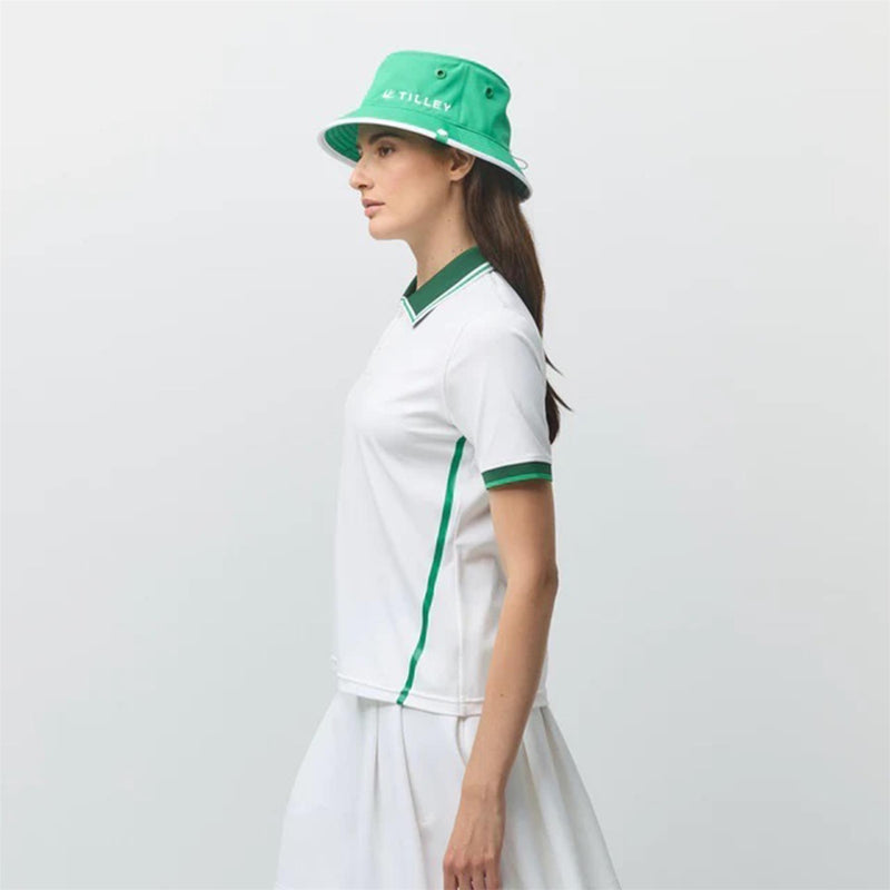 Womens Tech Jersey Club Polo White/Sport Green