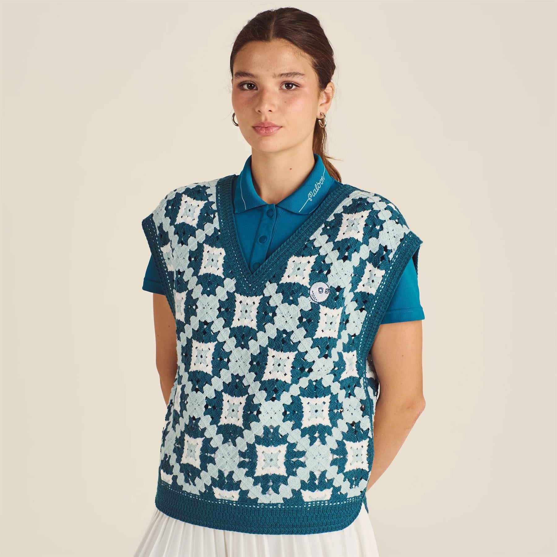 Womens Bianca Knit Vest Ocean Multi