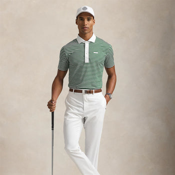 Ralph Lauren RLX Tailored Fit Tour Pique Stripe Polo Ceramic