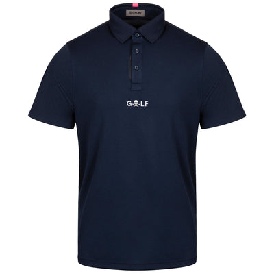x TRENDYGOLF Skull Golf Logo Essential Performance Pique Polo Twilight