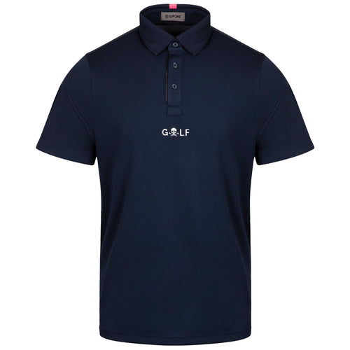 x TRENDYGOLF Skull Golf Logo Essential Performance Pique Polo Twilight