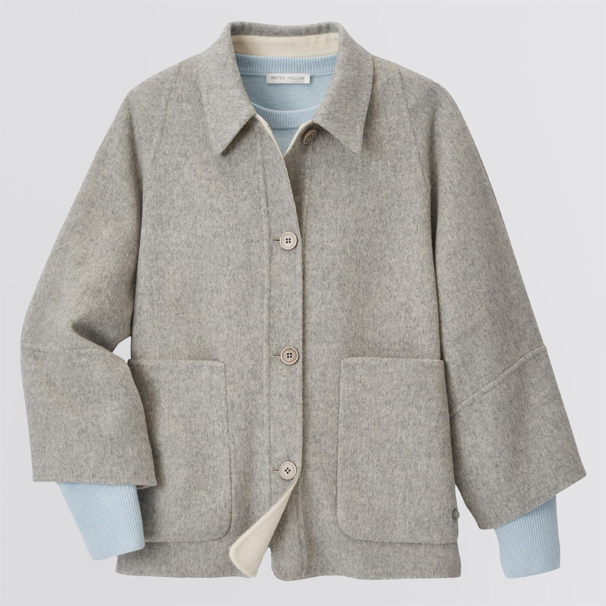Womens Molly Reversible Double Face Jacket Light Gray/Ivory
