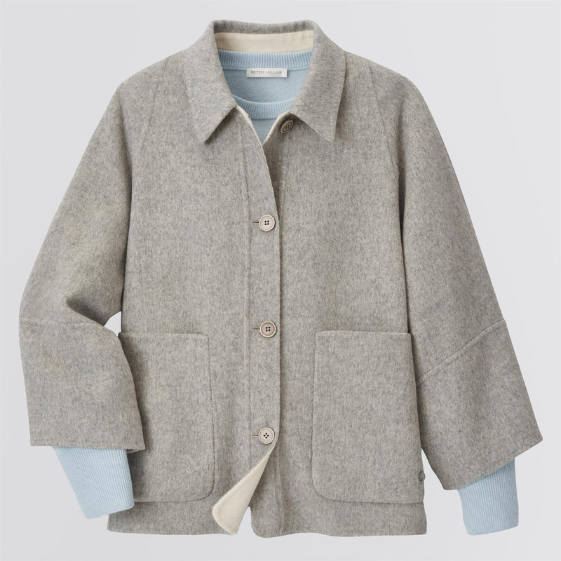 Womens Molly Reversible Double Face Jacket Light Gray/Ivory