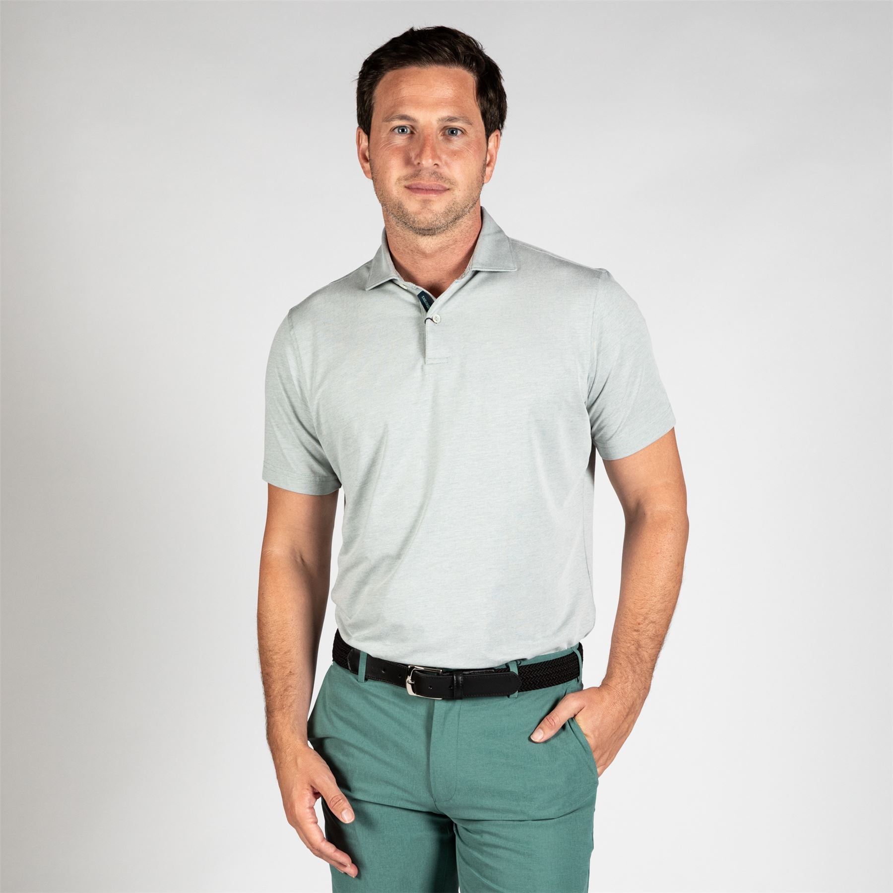 Albatross Cotton-Blend Pique Polo Sherwood