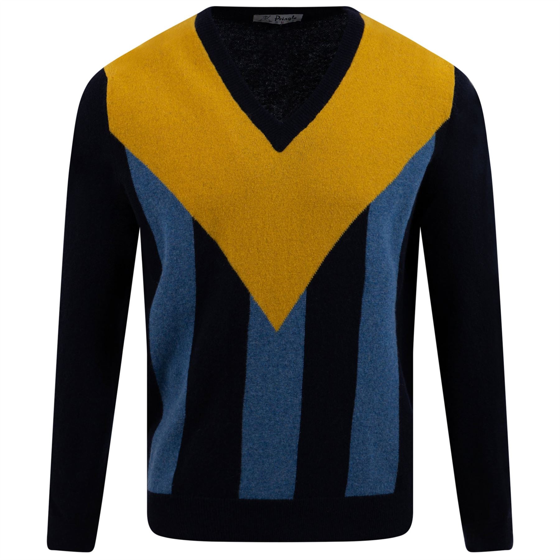 Vertical Stripe Knit Navy/Mustard