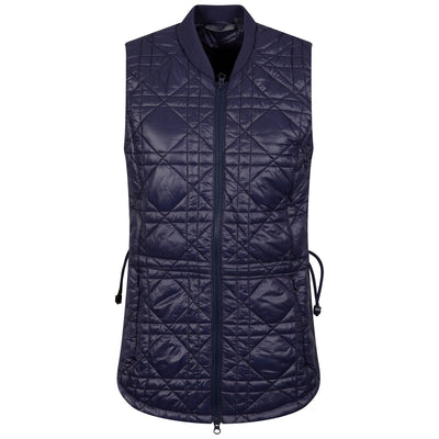 Womens Longline Quilted Vest Navy - AW23