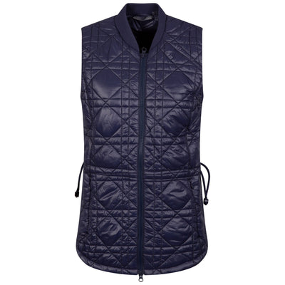 Womens Quilted Long Line Vest Navy