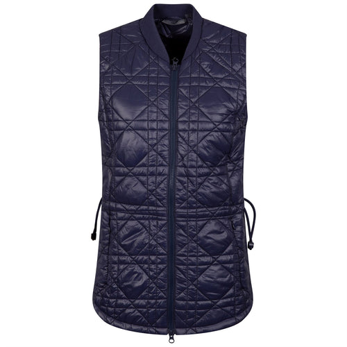 Womens Quilted Long Line Vest Navy - 2024