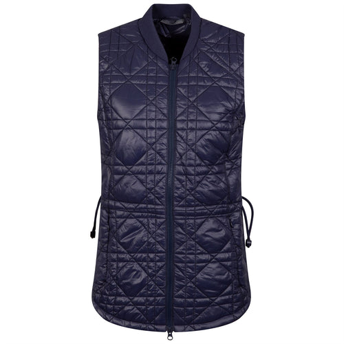 Womens Quilted Long Line Vest Navy