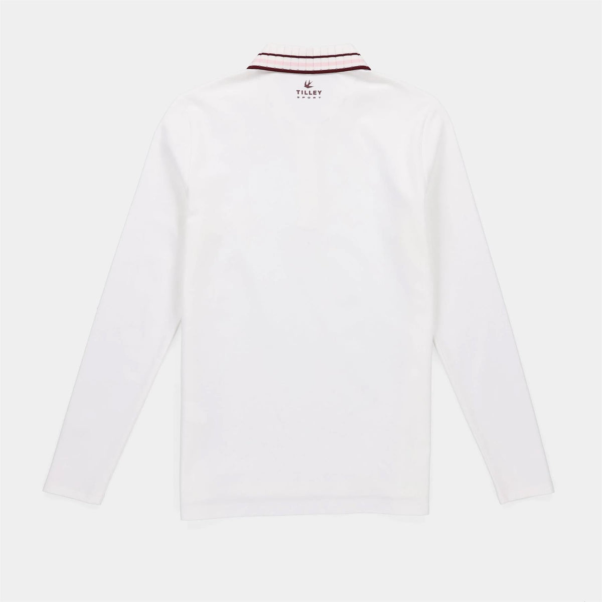 Womens LS Team Polo White/Wine