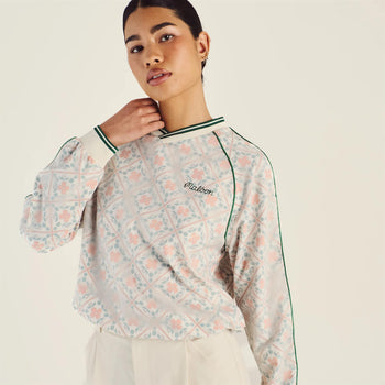 Malbon Golf Alessia Windbreaker Pullover Ivory Multi | TRENDYGOLF USA