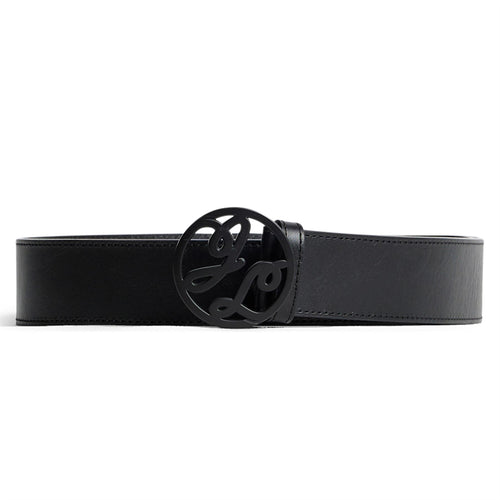 Womens Brynn Leather Grain Belt Black