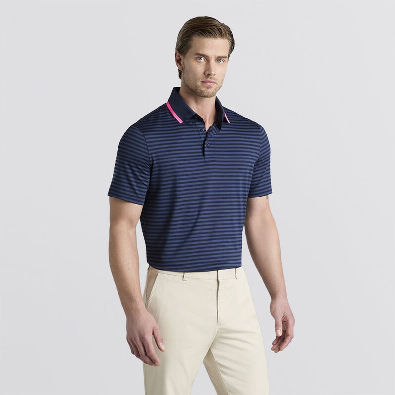 Perforated Stripe Polo