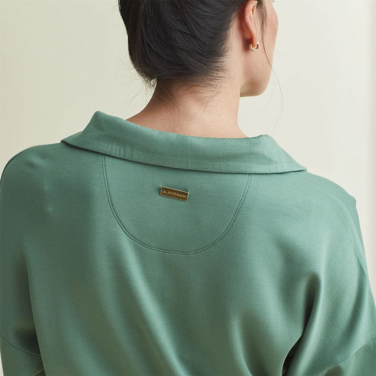 Womens Polo V-Neck Top Chive