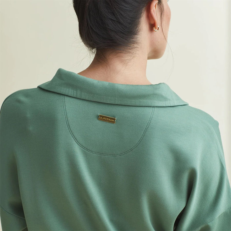 Womens Polo V-Neck Top Chive