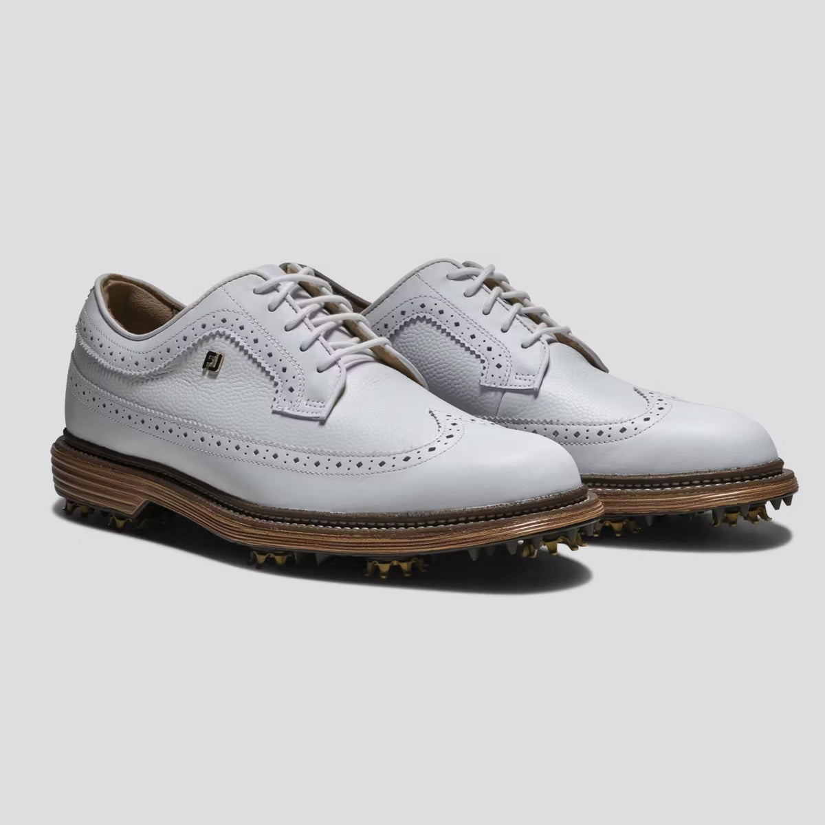 Premiere Series Marquis Cleated Laced Golf Shoes White/Brown