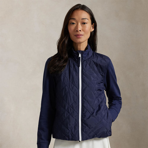 Womens RLX Full Zip Cropped Tech Terry Jacket Refined Navy