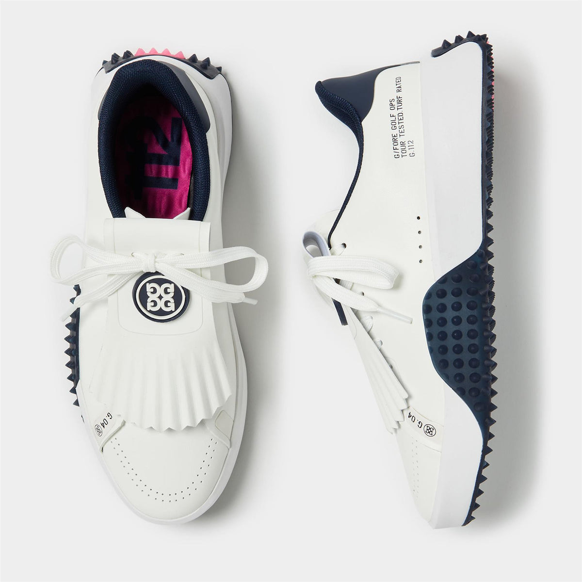 Womens G.112 P.U. Leather Kiltie Golf Shoe Snow/Twilight