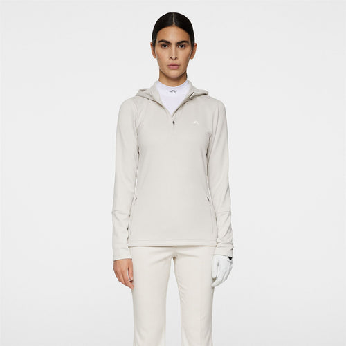 Womens Aerial Quarter Zip Hoodie Moonbeam