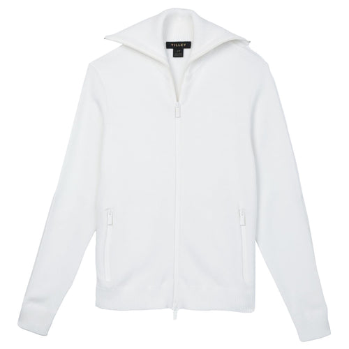 Womens Track Sweater Jacket Off White - AW24