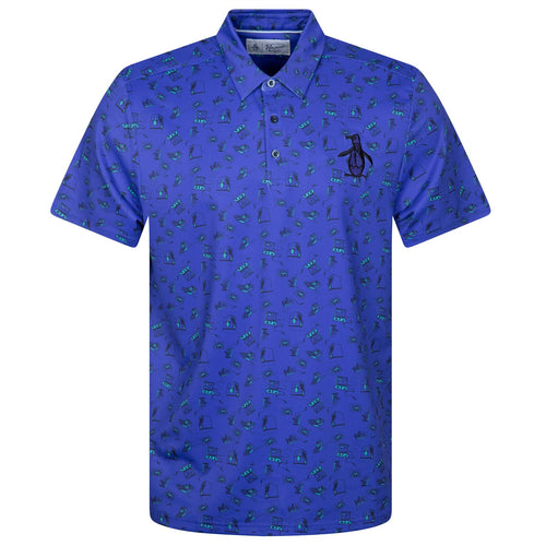 Retro Arcade Print Polo Bluing - SS23