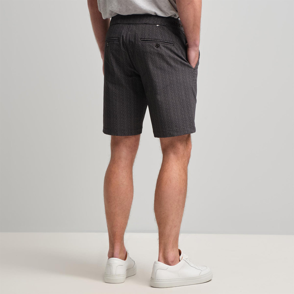 Belfry Performance Short Black Herringbone